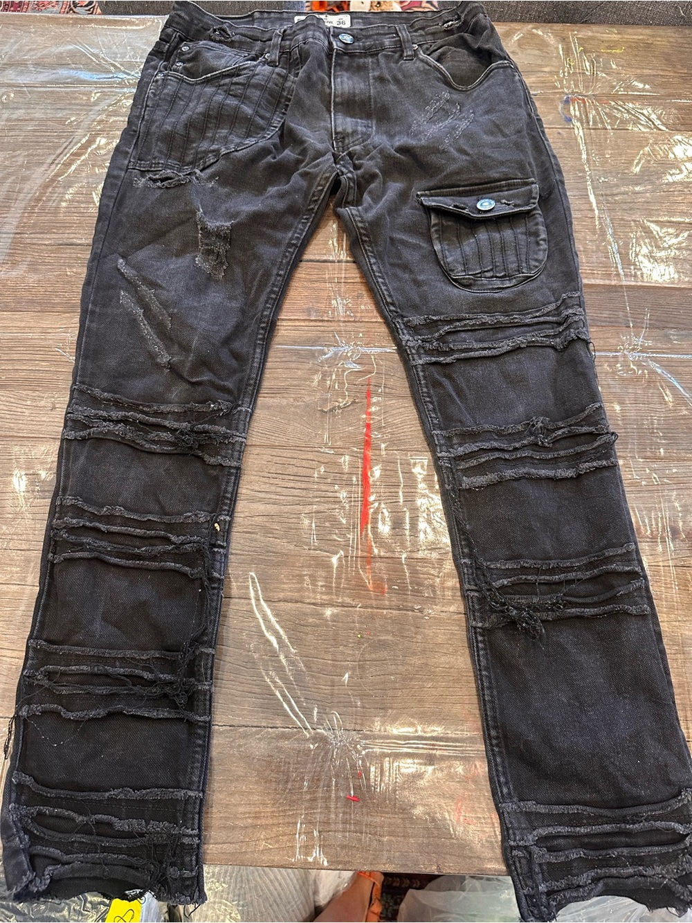 JL jeans exclusive Men's Black Distressed Skinny Jeans with Patch Pocket